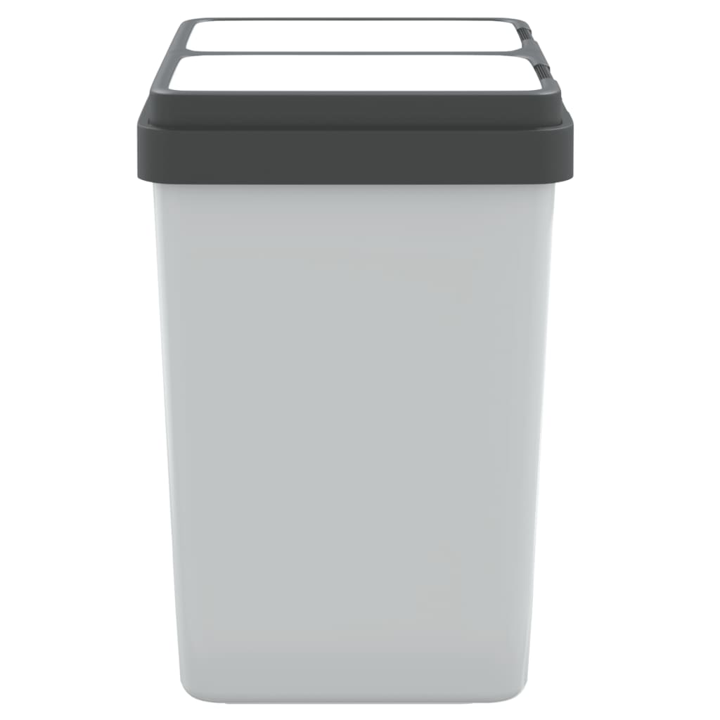 Dobbel søppelbøtte hvit 2x25 L