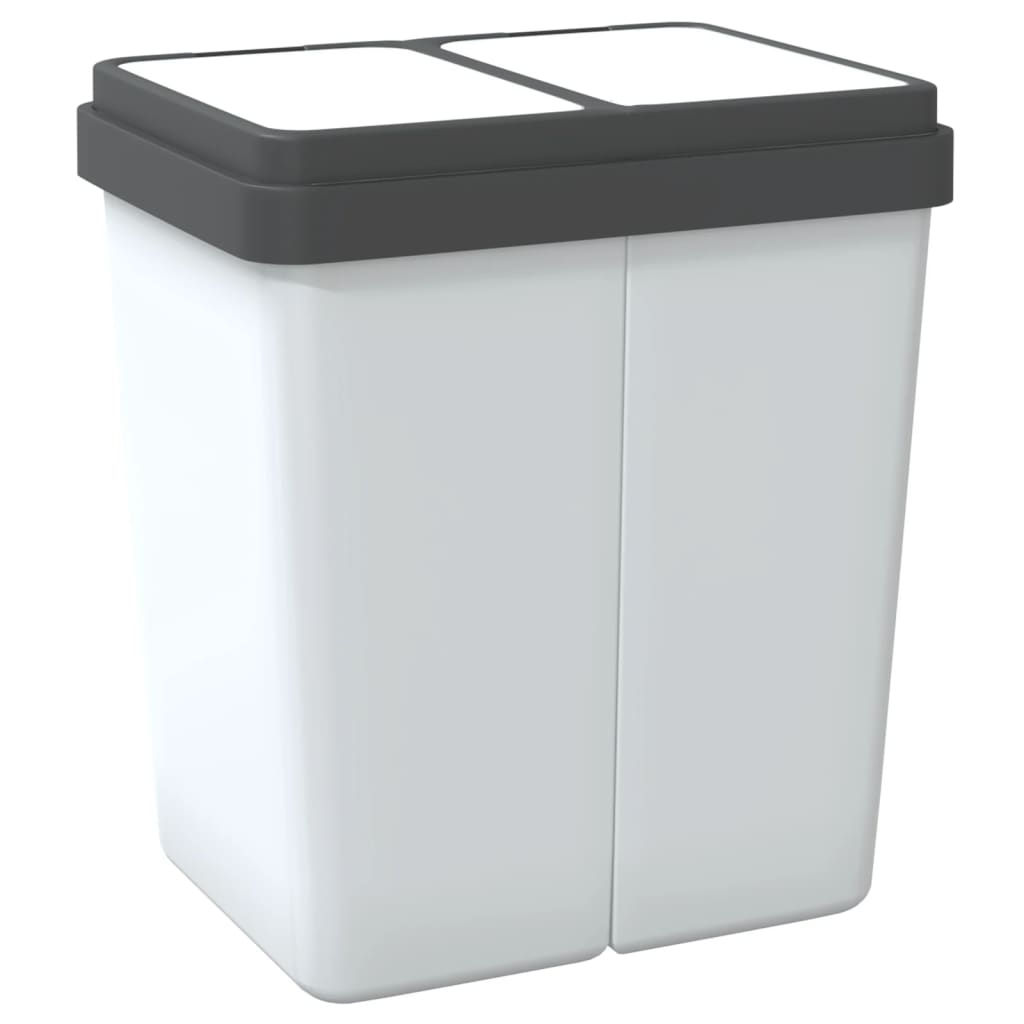 Dobbel søppelbøtte hvit 2x25 L