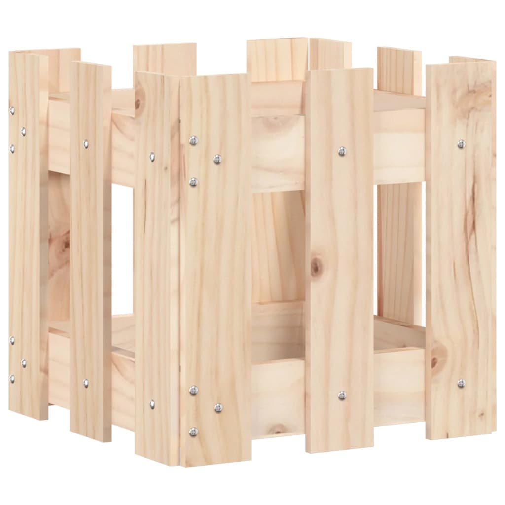 Plantekasse med gjerdedesign 30x30x30 cm heltre furu