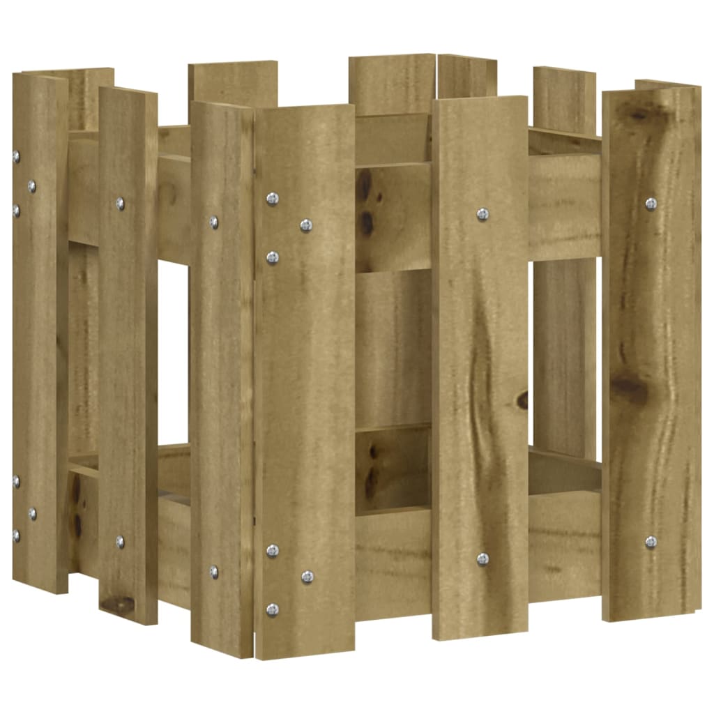 Plantekasse med gjerdedesign 30x30x30 cm impregnert furu