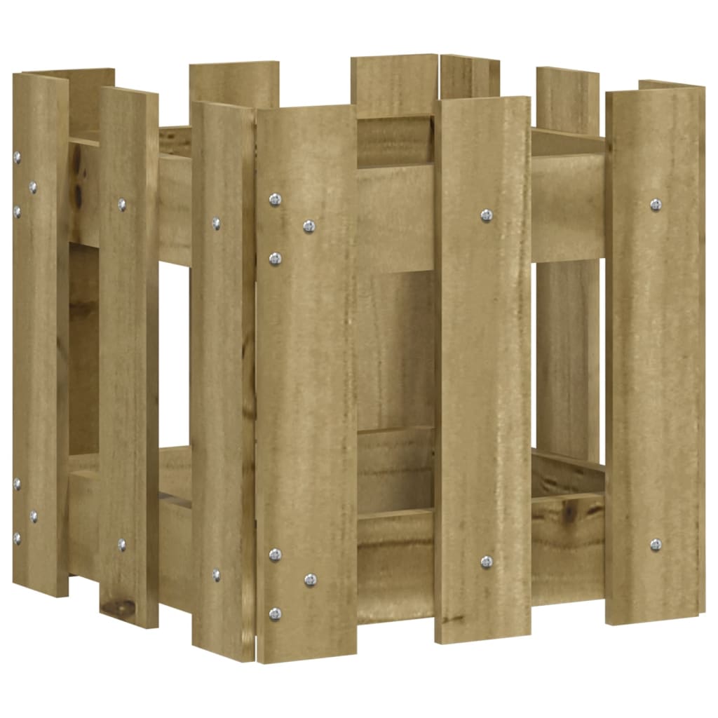 Plantekasse med gjerdedesign 30x30x30 cm impregnert furu