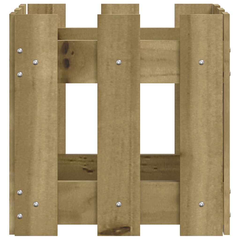 Plantekasse med gjerdedesign 30x30x30 cm impregnert furu