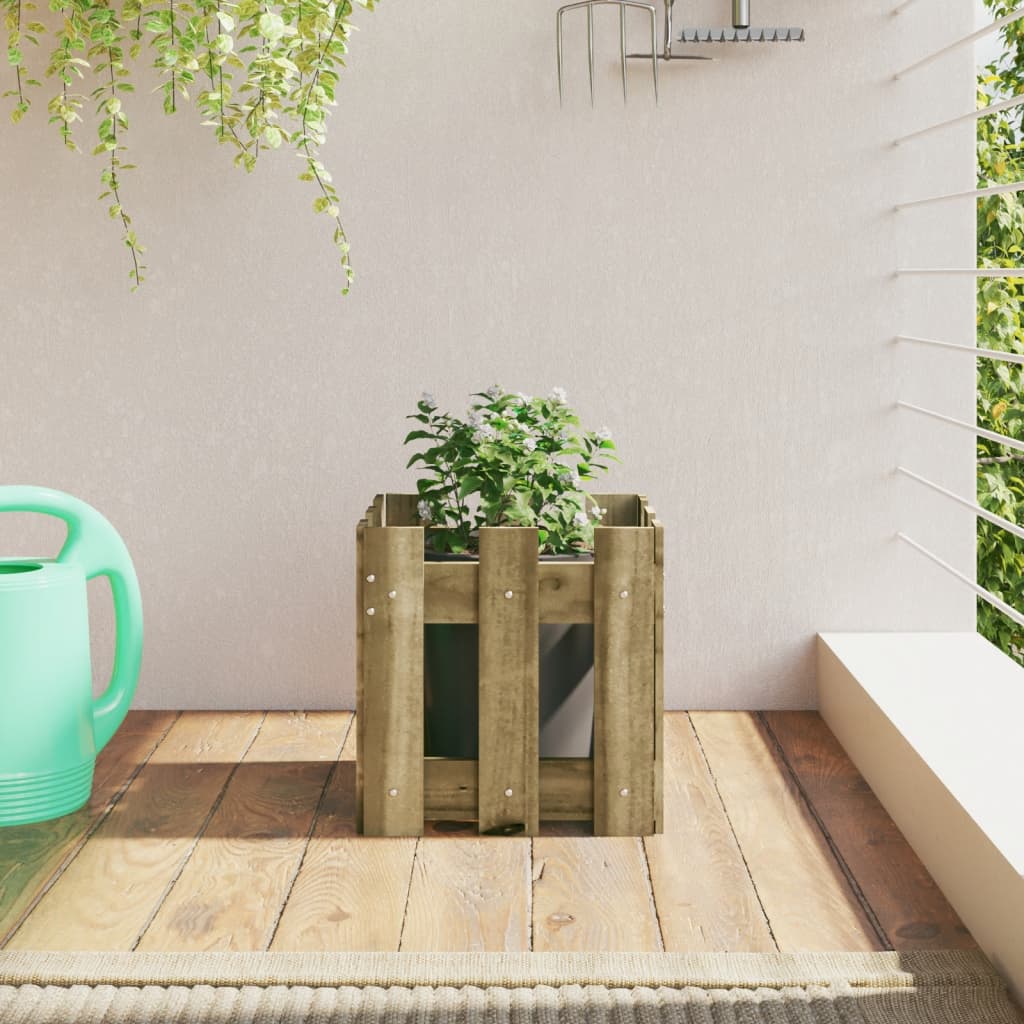 Plantekasse med gjerdedesign 30x30x30 cm impregnert furu