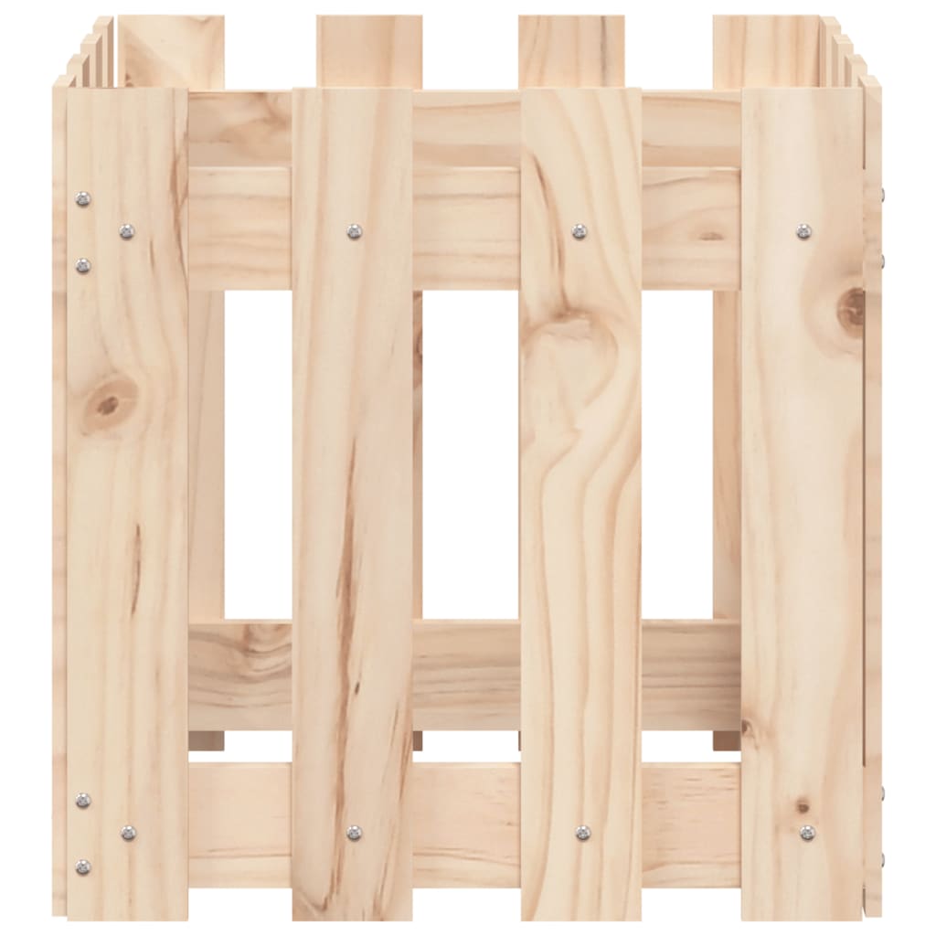 Plantekasse med gjerdedesign 40x40x40 cm heltre furu