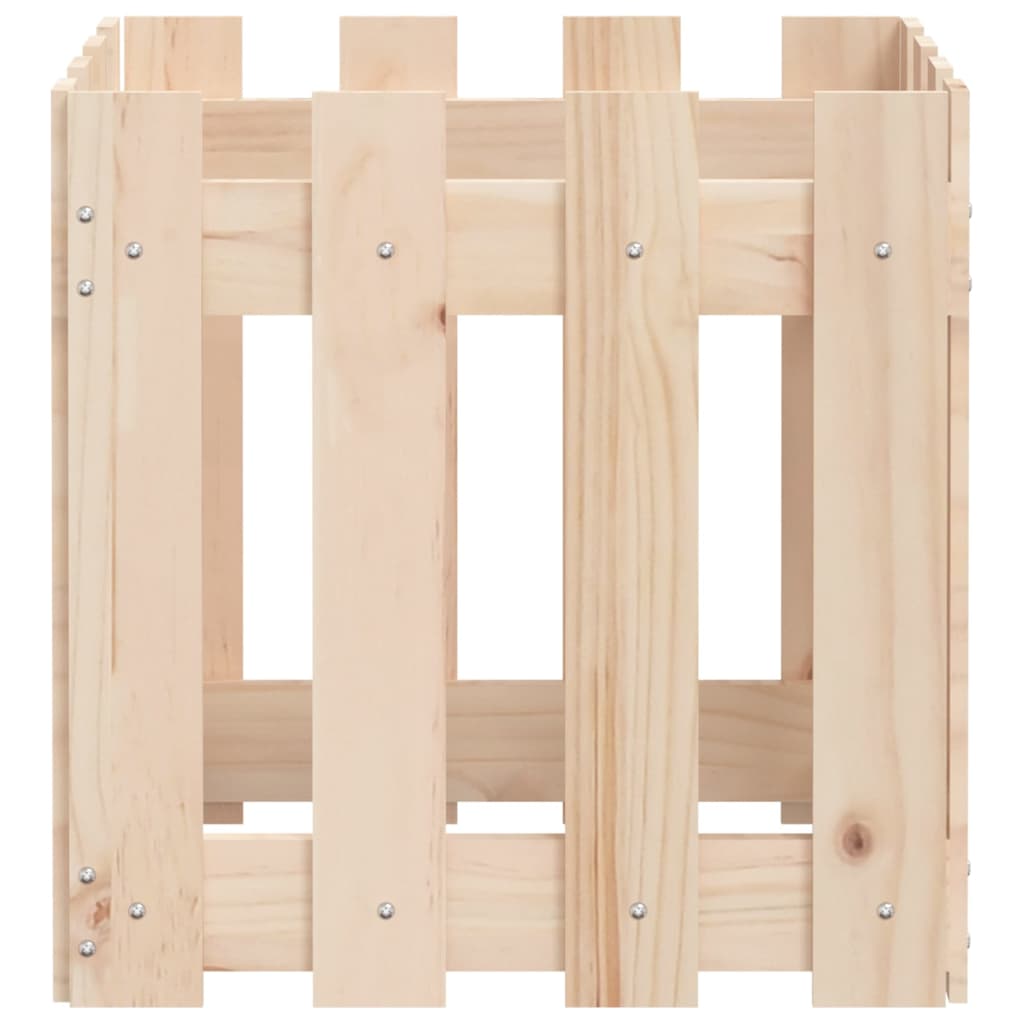 Plantekasse med gjerdedesign 40x40x40 cm heltre furu
