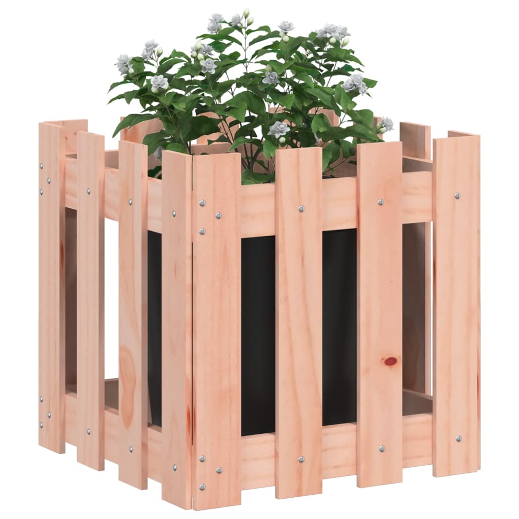 Plantekasse med gjerdedesign 40x40x40 cm heltre douglasgran