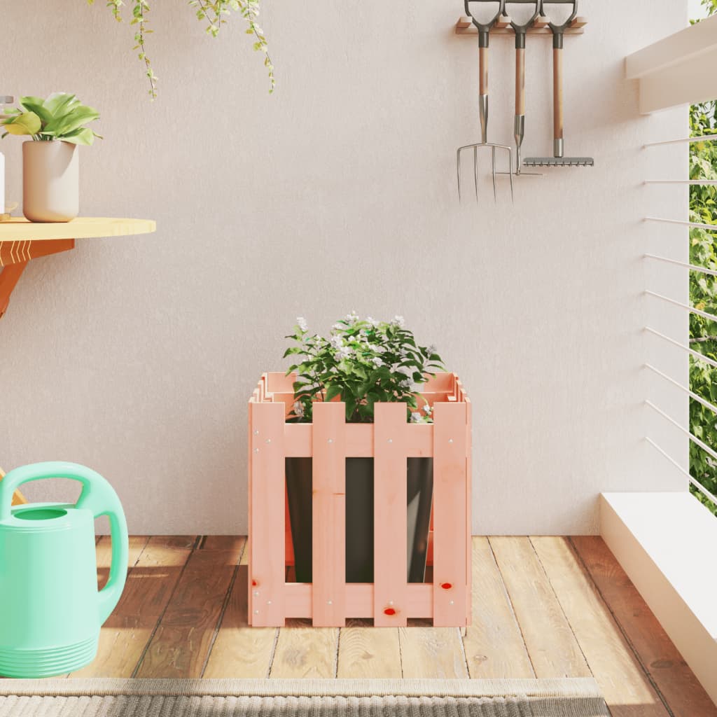 Plantekasse med gjerdedesign 40x40x40 cm heltre douglasgran