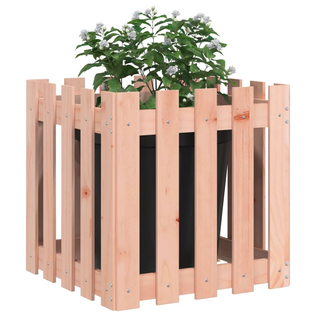 Plantekasse med gjerdedesign 50x50x50 cm heltre douglasgran