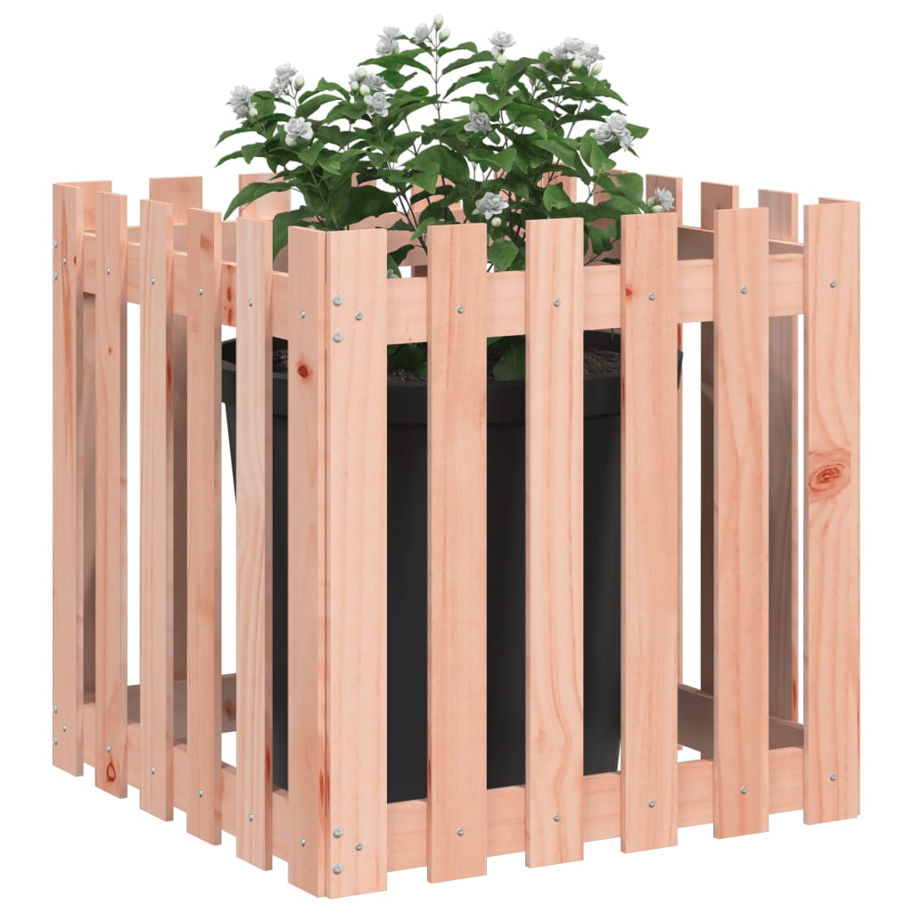 Plantekasse med gjerdedesign 60x60x60 cm heltre douglasgran