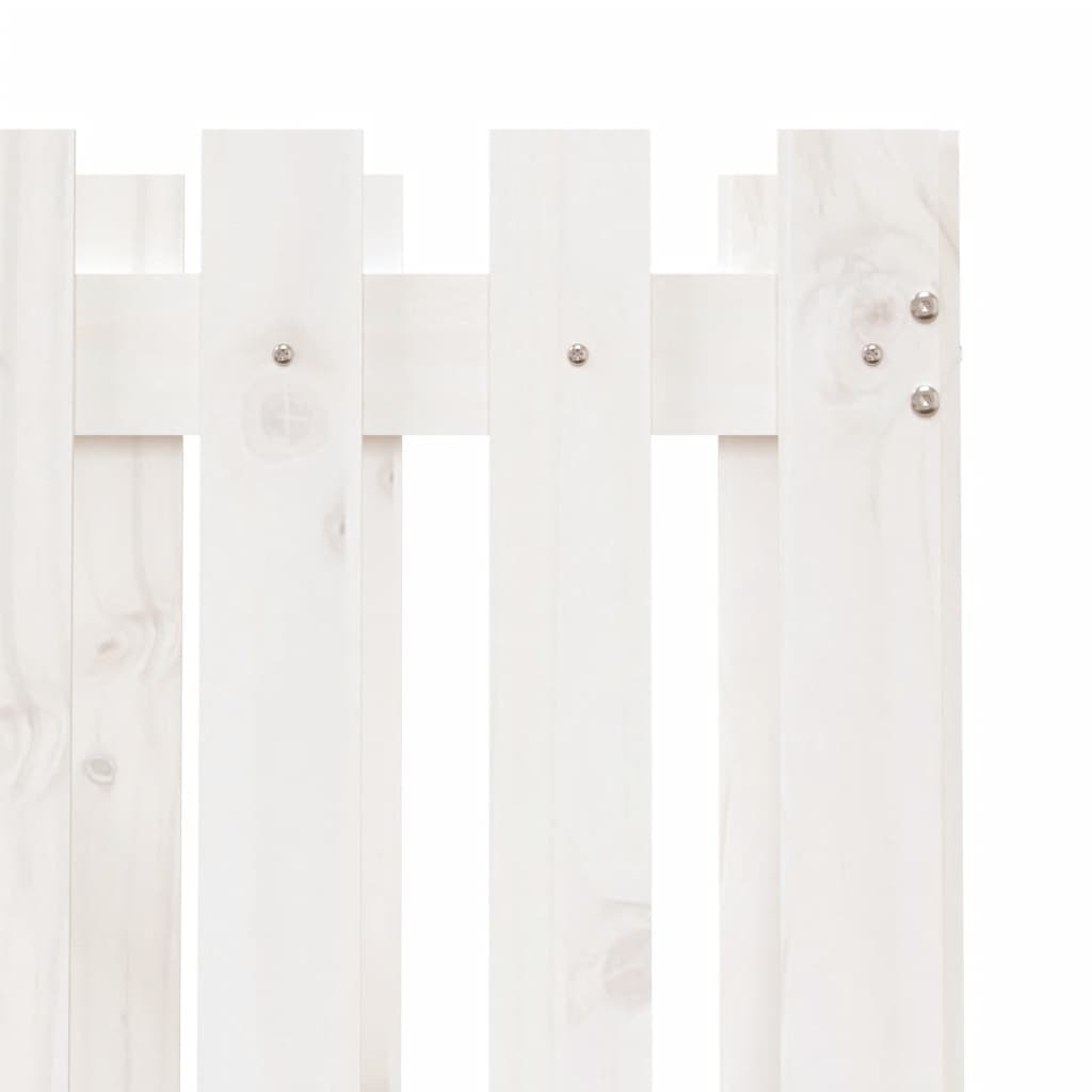 Plantekasse med gjerdedesign hvit 70x70x70 cm heltre furu