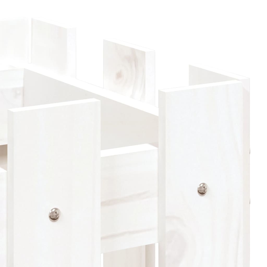 Høybed med gjerdedesign hvit 100x30x30 cm heltre furu
