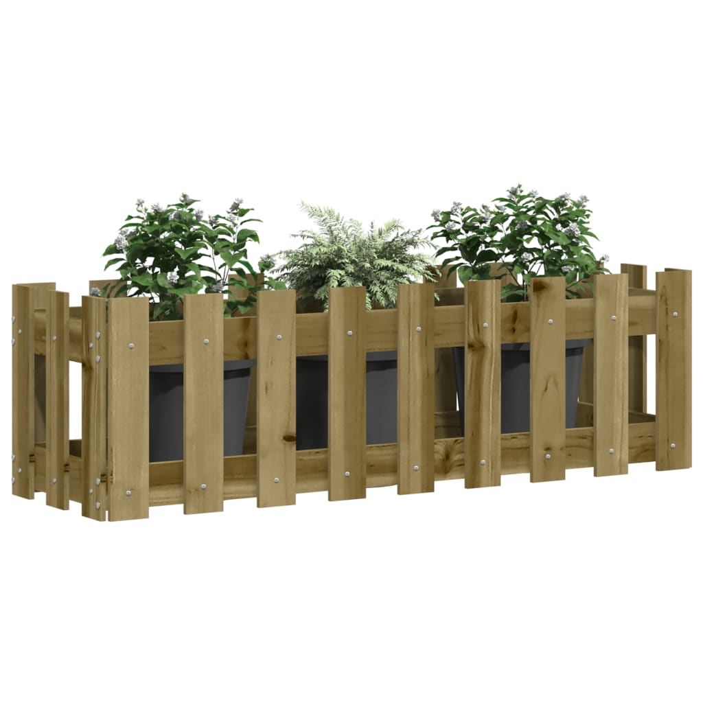 Høybed med gjerdedesign 100x30x30 cm heltre furu