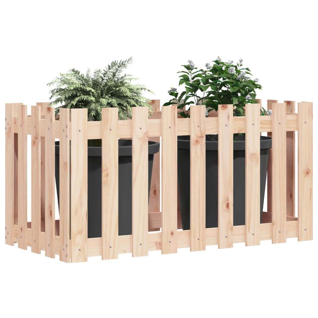 Høybed med gjerdedesign 100x50x50 cm heltre furu