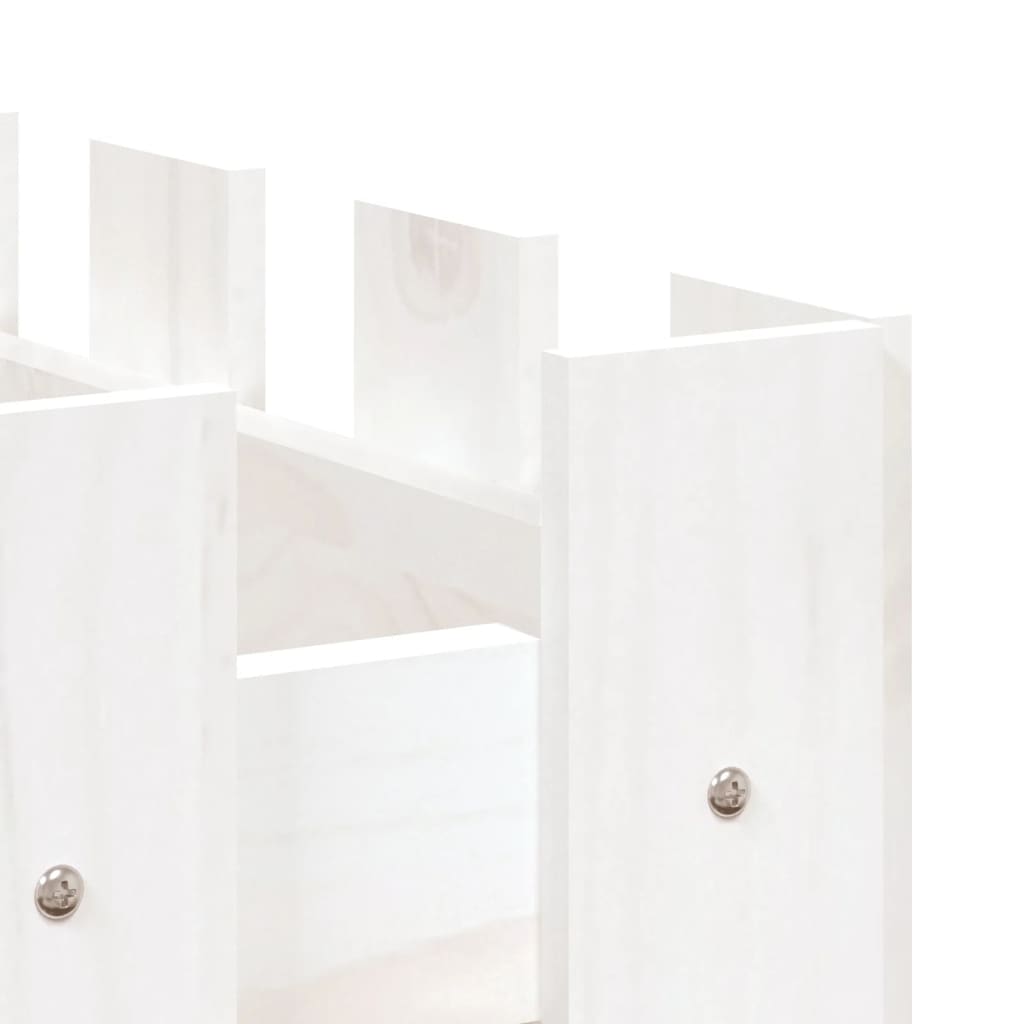 Høybed med gjerdedesign hvit 100x50x50 cm heltre furu