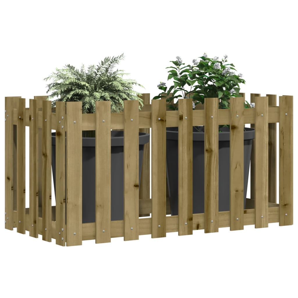Høybed med gjerdedesign 100x50x50 cm impregnert furu