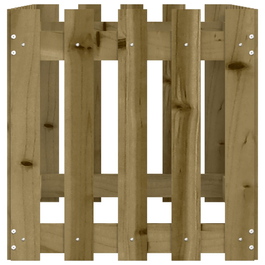 Høybed med gjerdedesign 100x50x50 cm impregnert furu