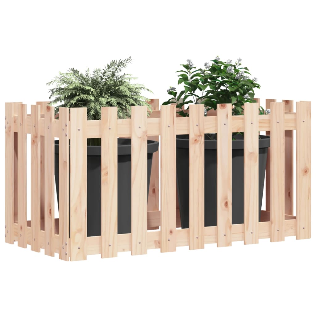 Høybed med gjerdedesign 100x50x70 cm heltre furu