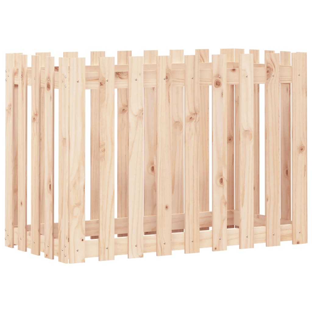 Høybed med gjerdedesign 100x50x70 cm heltre furu