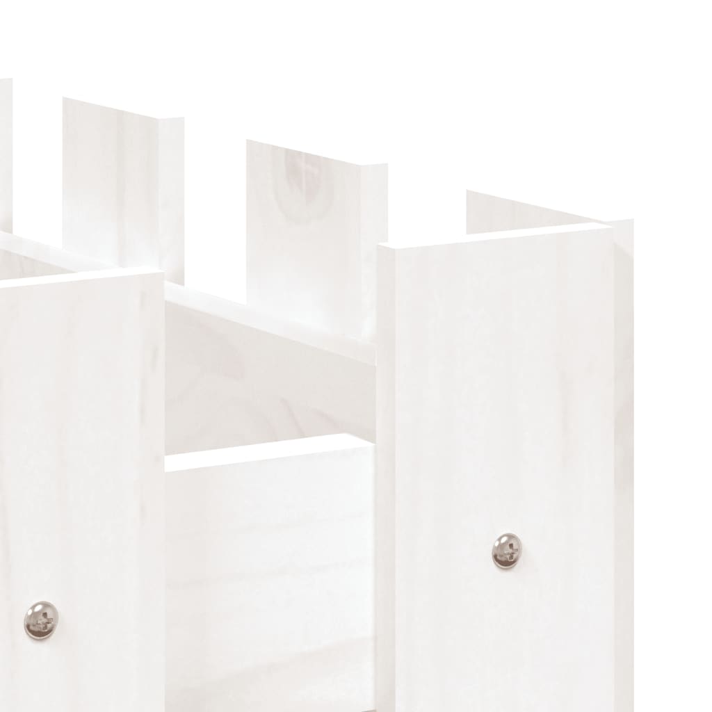 Høybed med gjerdedesign hvit 100x50x70 cm heltre furu
