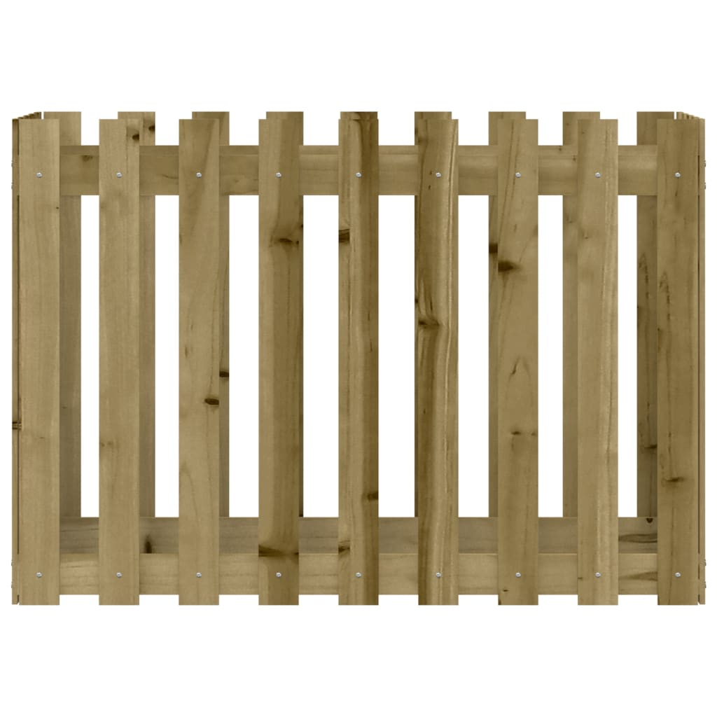 Høybed med gjerdedesign 100x50x70 cm impregnert furu