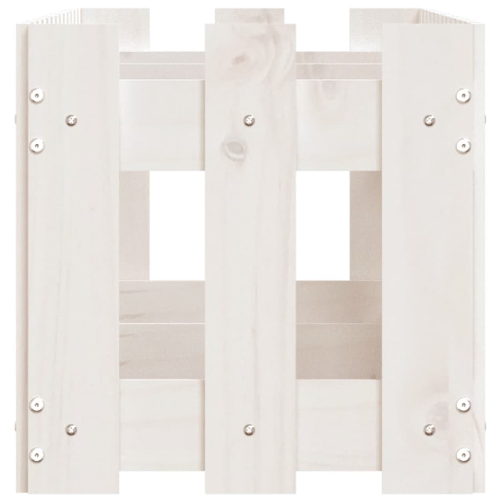 Høybed med gjerdedesign hvit 150x30x30 cm heltre furu