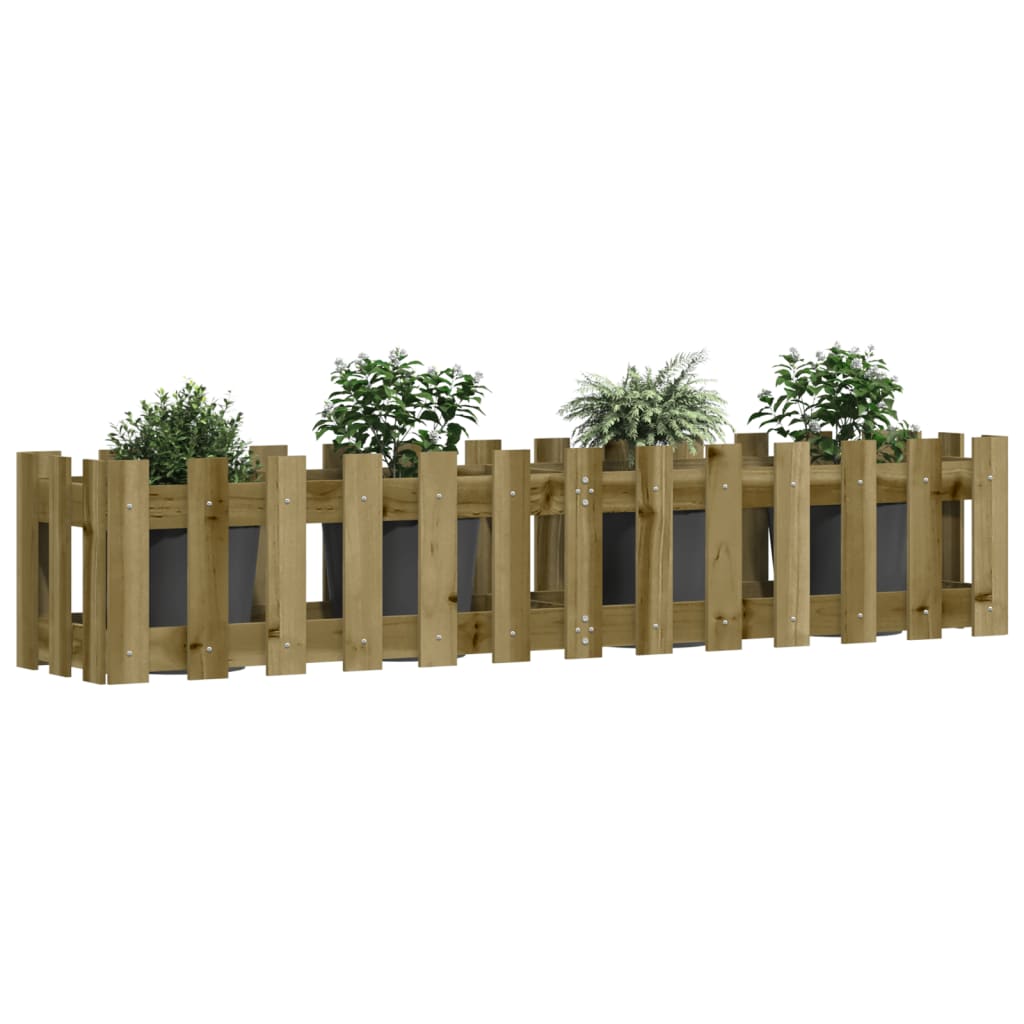 Høybed med gjerdedesign 150x30x30 cm impregnert furu