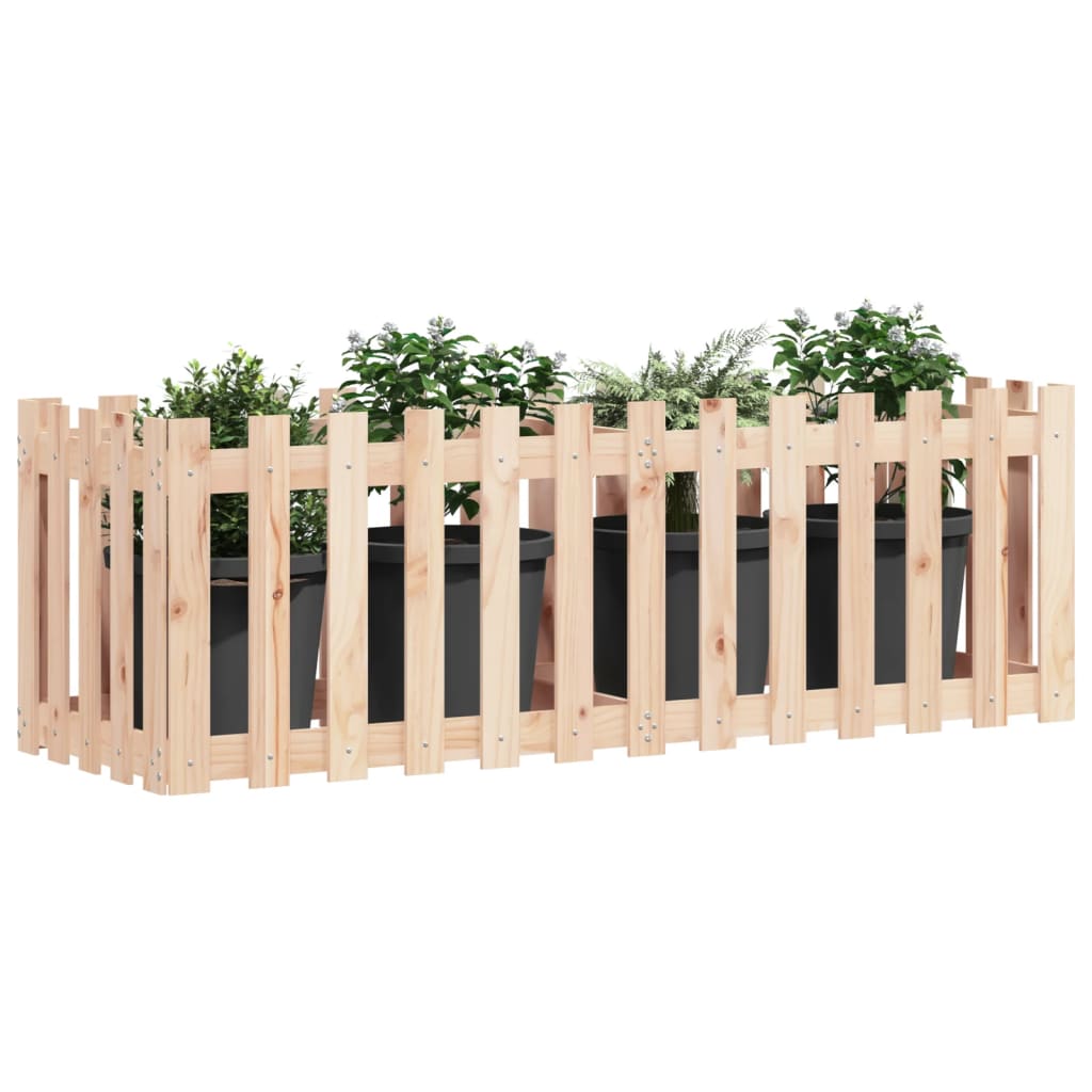 Høybed med gjerdedesign 150x50x50 cm heltre furu