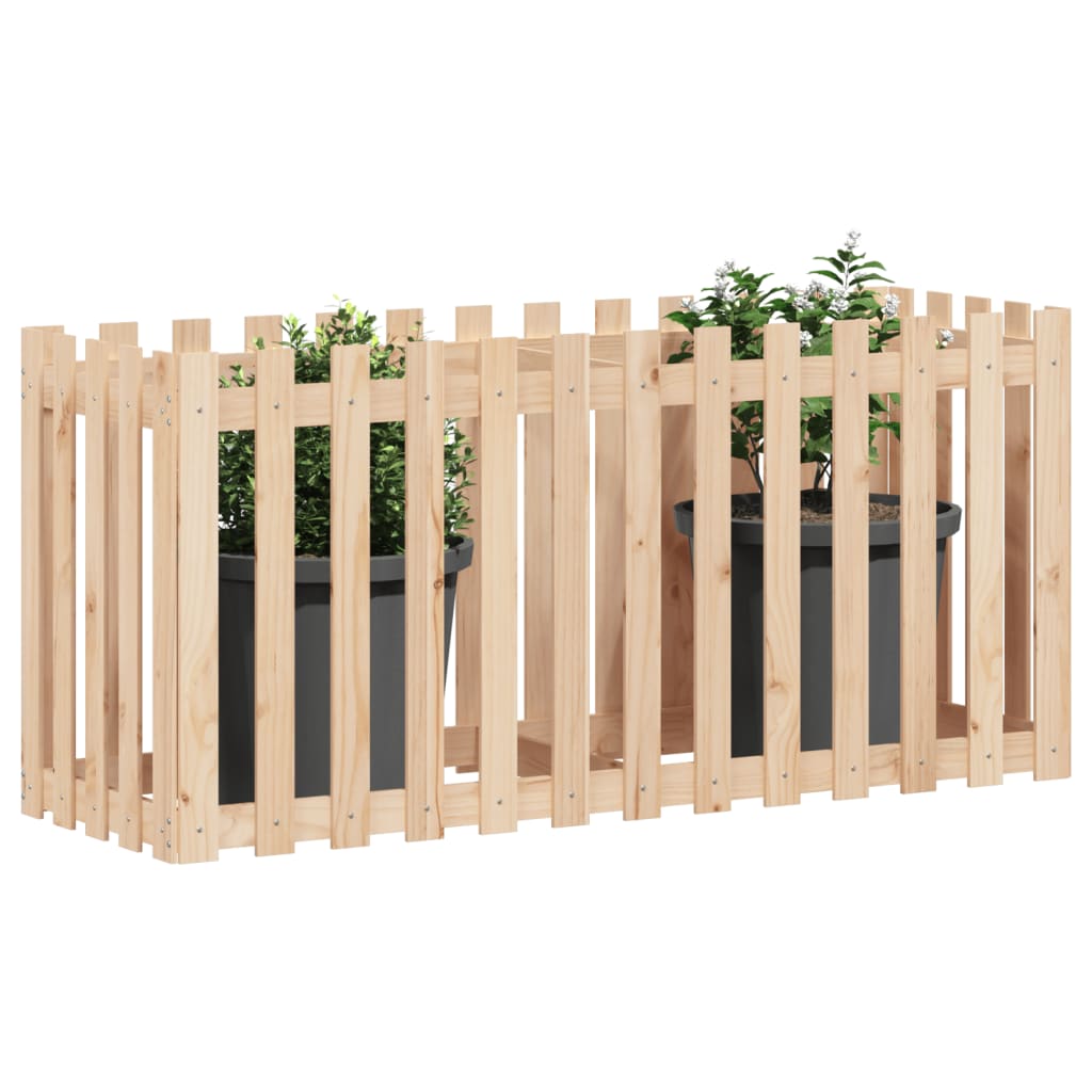Høybed med gjerdedesign 150x50x70 cm heltre furu