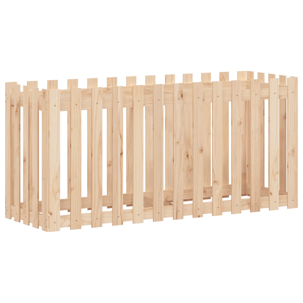 Høybed med gjerdedesign 150x50x70 cm heltre furu