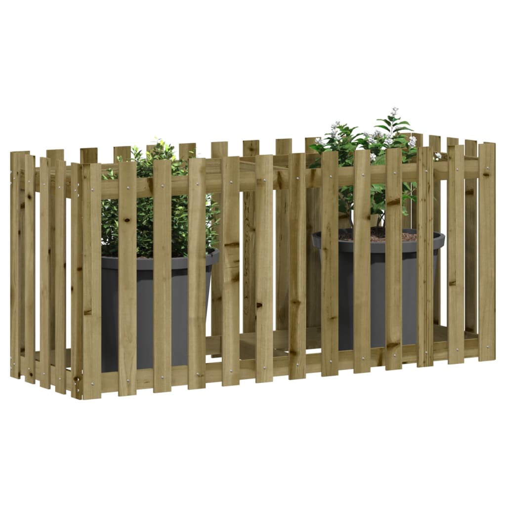 Høybed med gjerdedesign 150x50x70 cm impregnert furu