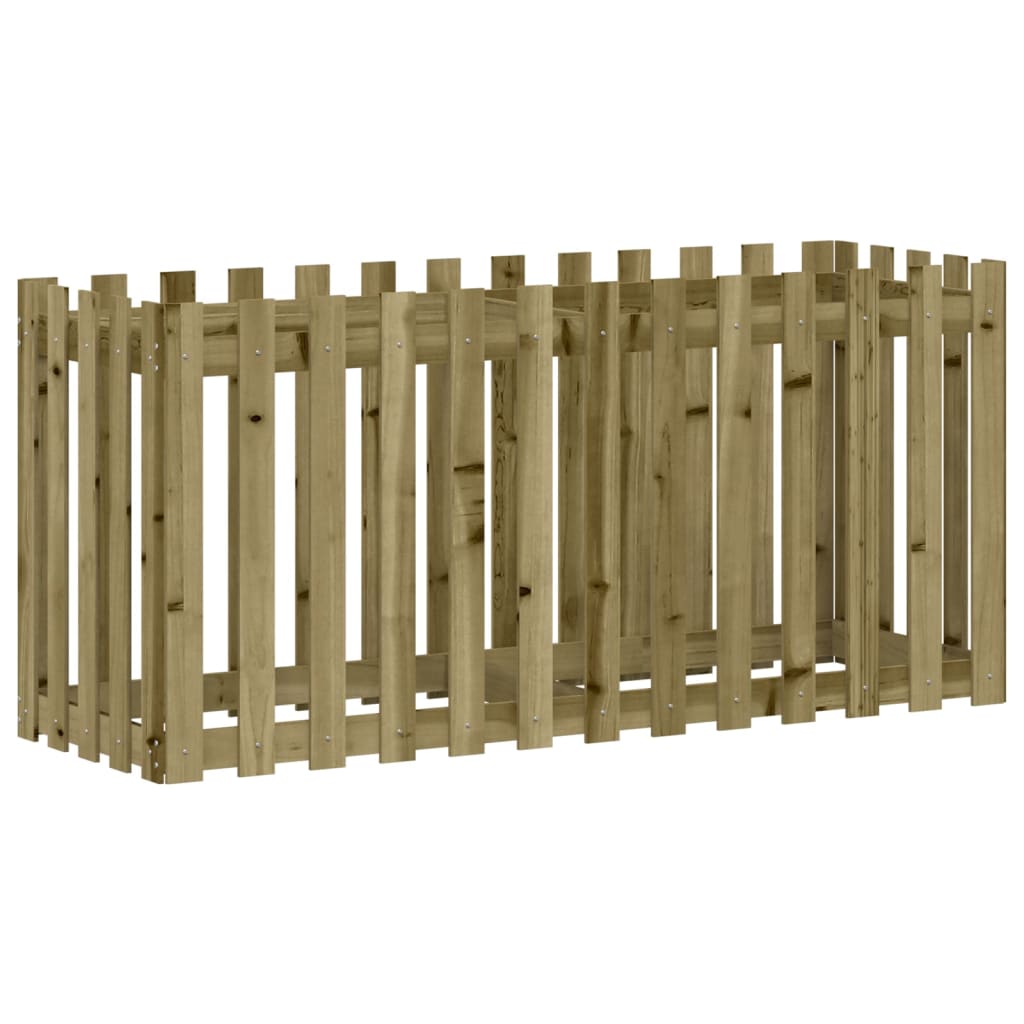 Høybed med gjerdedesign 150x50x70 cm impregnert furu