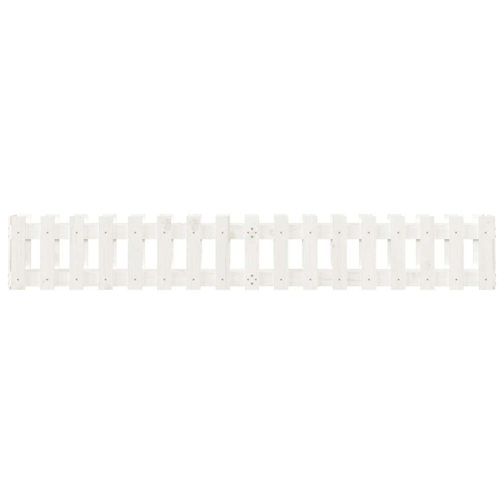 Høybed med gjerdedesign hvit 200x30x30 cm heltre furu