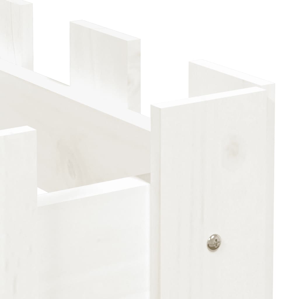 Høybed med gjerdedesign hvit 200x30x30 cm heltre furu