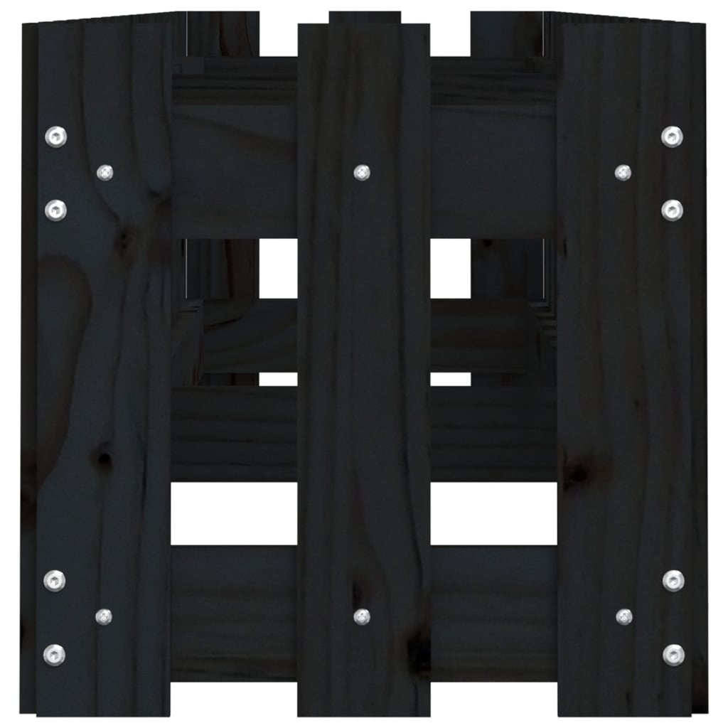 Høybed med gjerdedesign svart 200x30x30 cm heltre furu