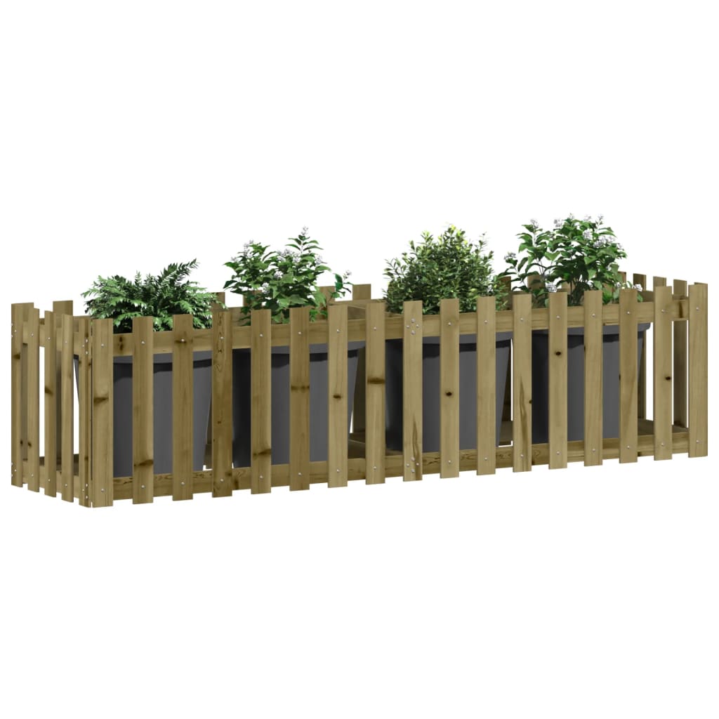 Høybed med gjerdedesign 200x50x50 cm impregnert furu