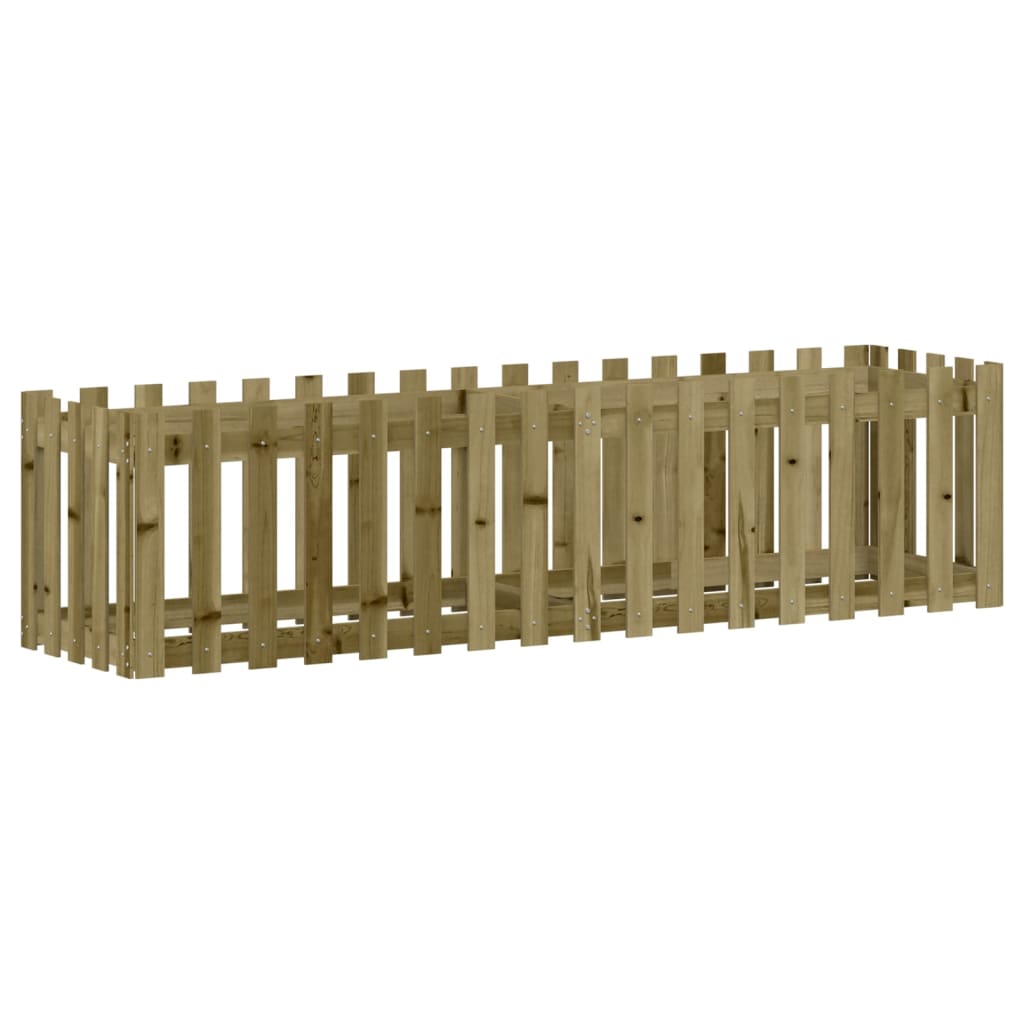 Høybed med gjerdedesign 200x50x50 cm impregnert furu