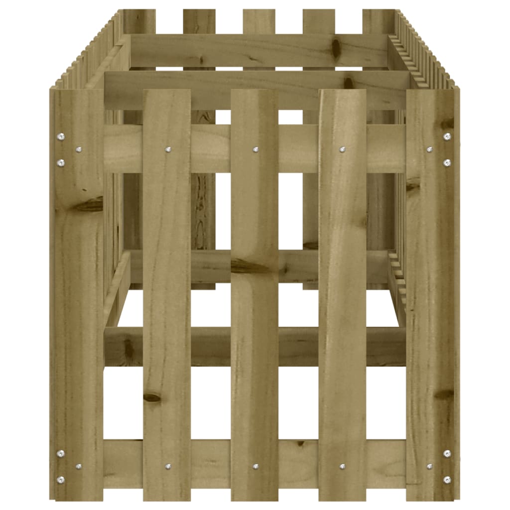 Høybed med gjerdedesign 200x50x50 cm impregnert furu