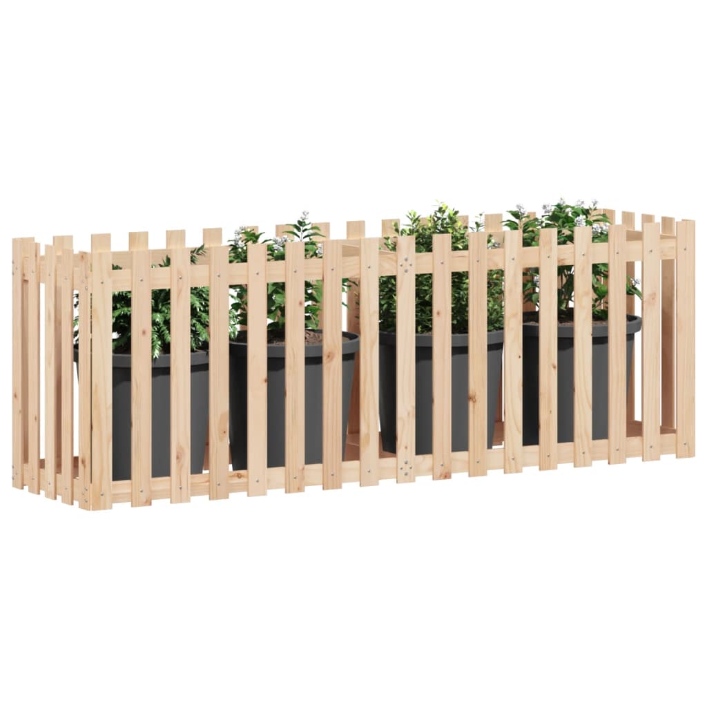 Høybed med gjerdedesign 200x50x70 cm heltre furu