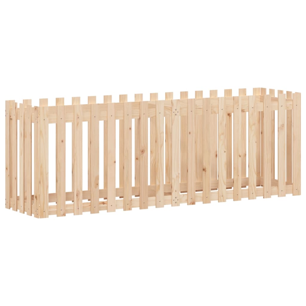 Høybed med gjerdedesign 200x50x70 cm heltre furu