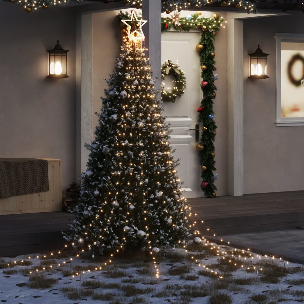Juletrelys 320 LEDs varm hvit 375 cm
