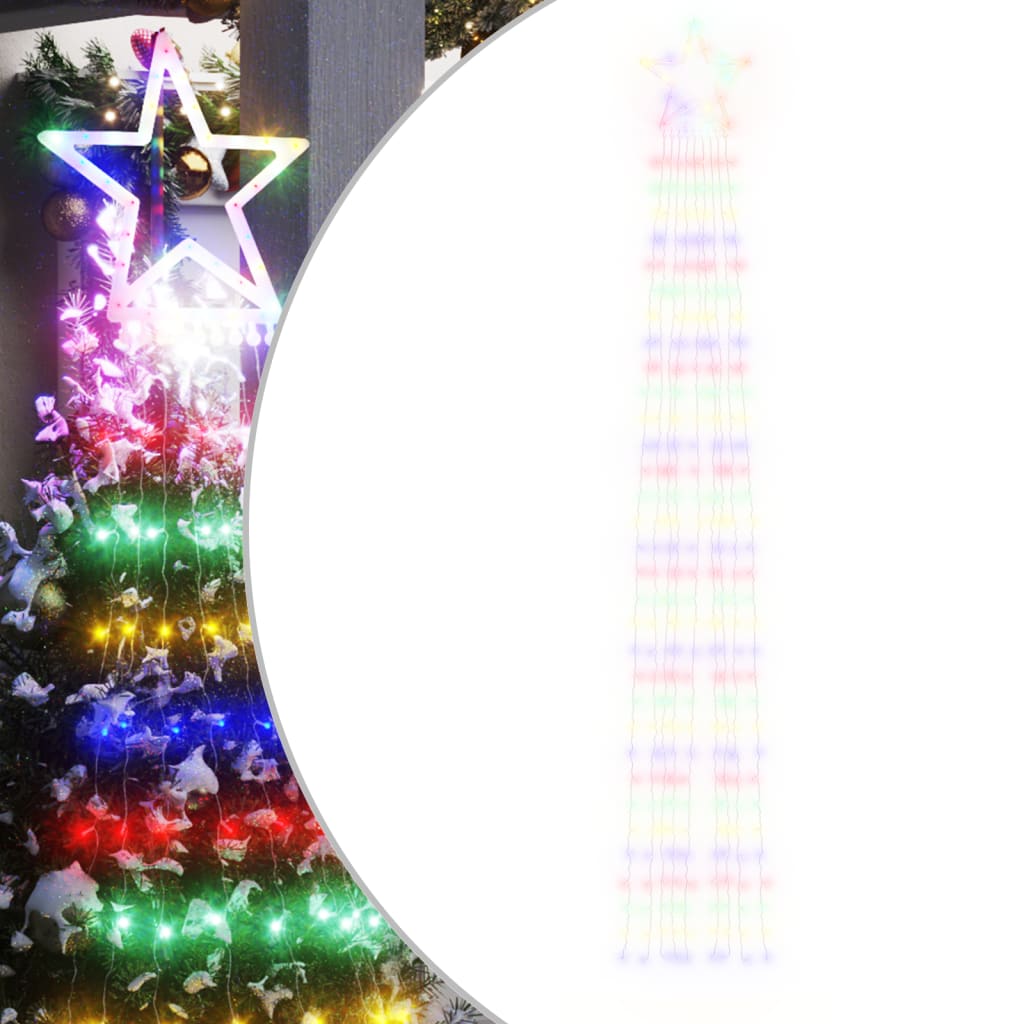 Juletrelys 320 LEDs fargerik 375 cm