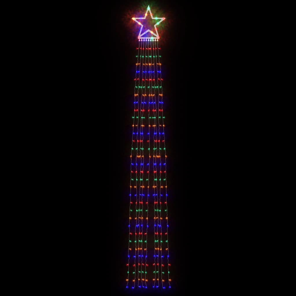Juletrelys 320 LEDs fargerik 375 cm