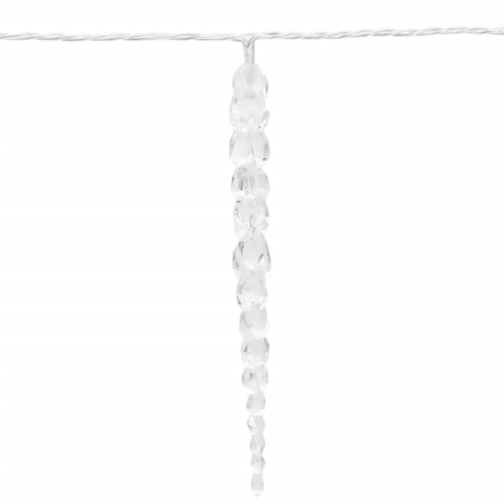 Istapplys til jul 100 LEDs varm hvit 10 m akryl PVC