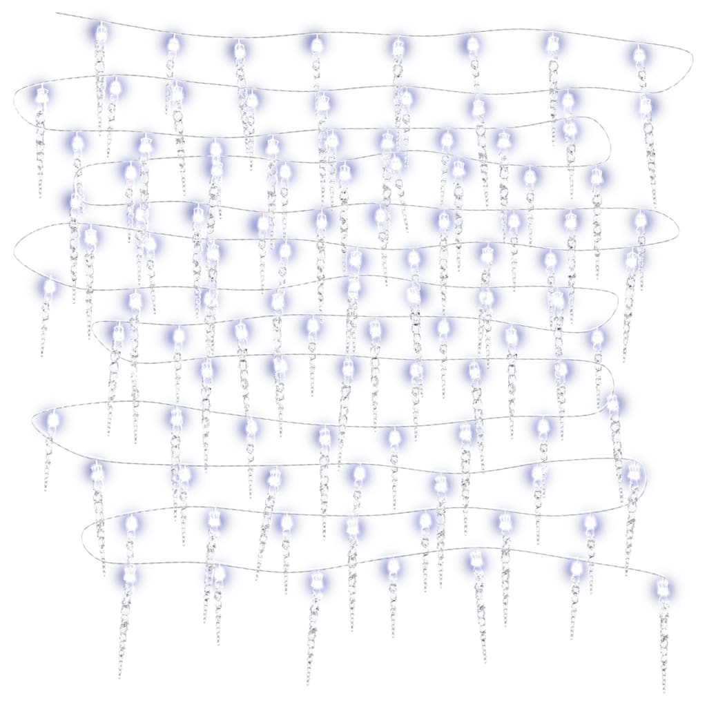 Istapplys til jul 200 LEDs varm hvit 20 m akryl PVC