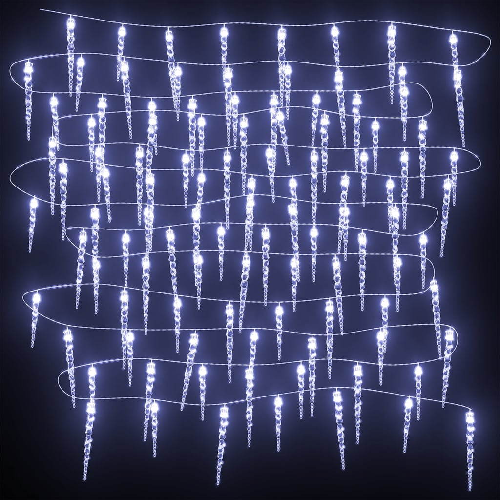 Istapplys til jul 200 LEDs varm hvit 20 m akryl PVC