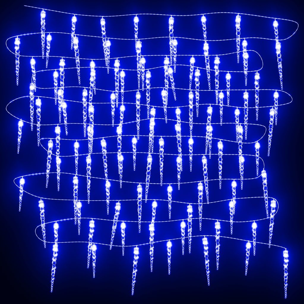 Istapplys til jul 200 LEDs blå 20 m akryl PVC
