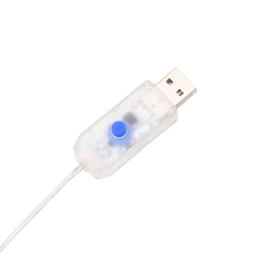 Istapplys til jul 200 LEDs blå 20 m akryl PVC