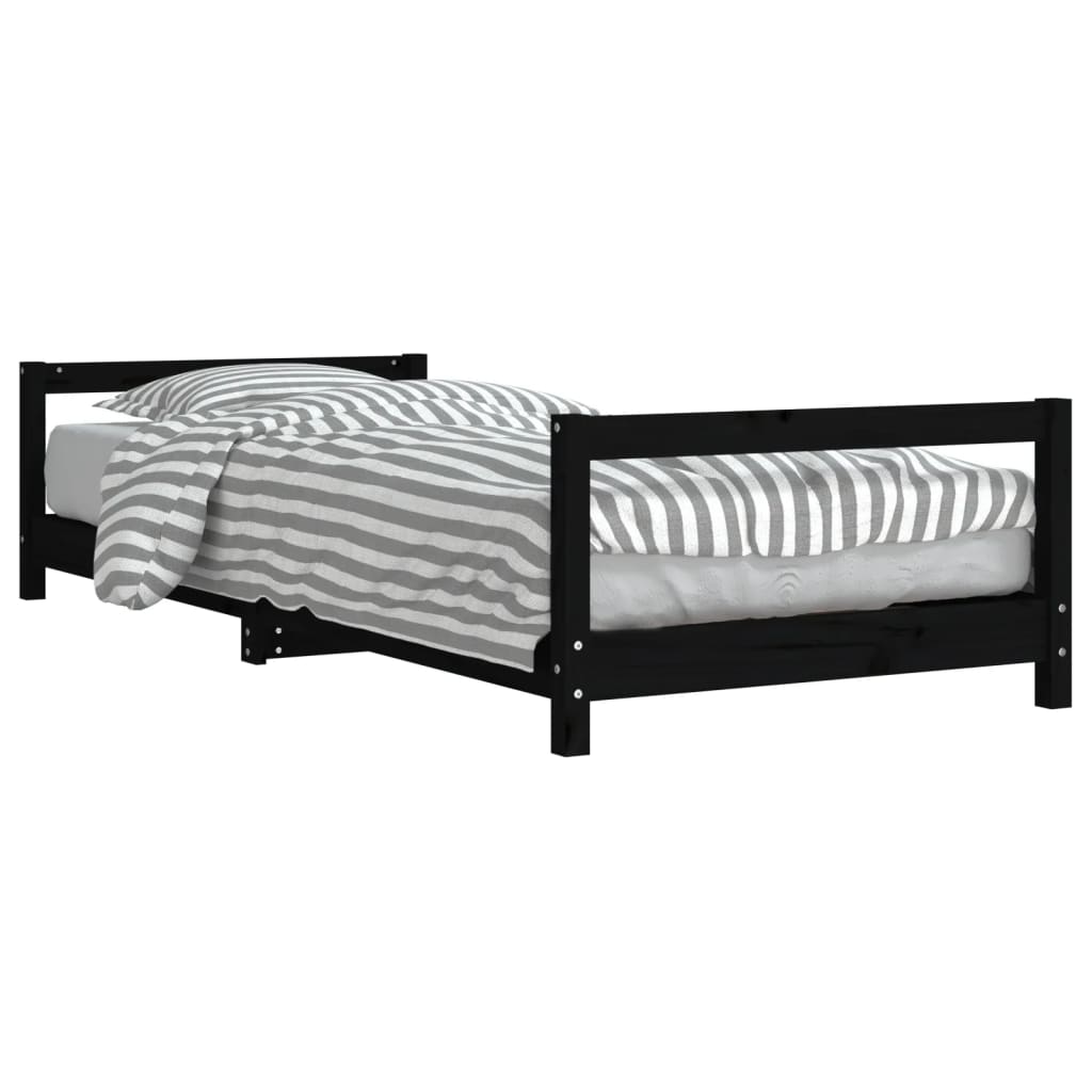 Barnesengeramme svart 80x200 cm heltre furu