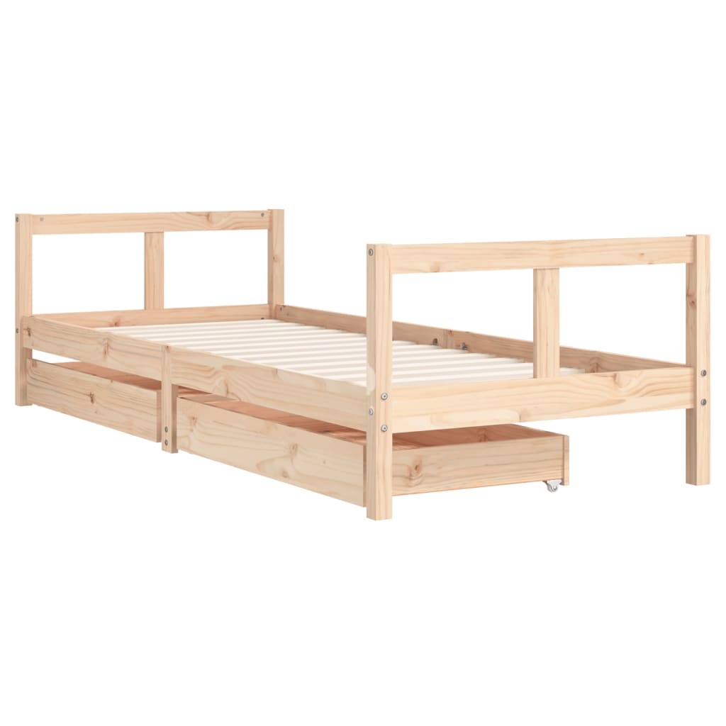 Barnesengeramme med skuffer 80x200 cm heltre furu