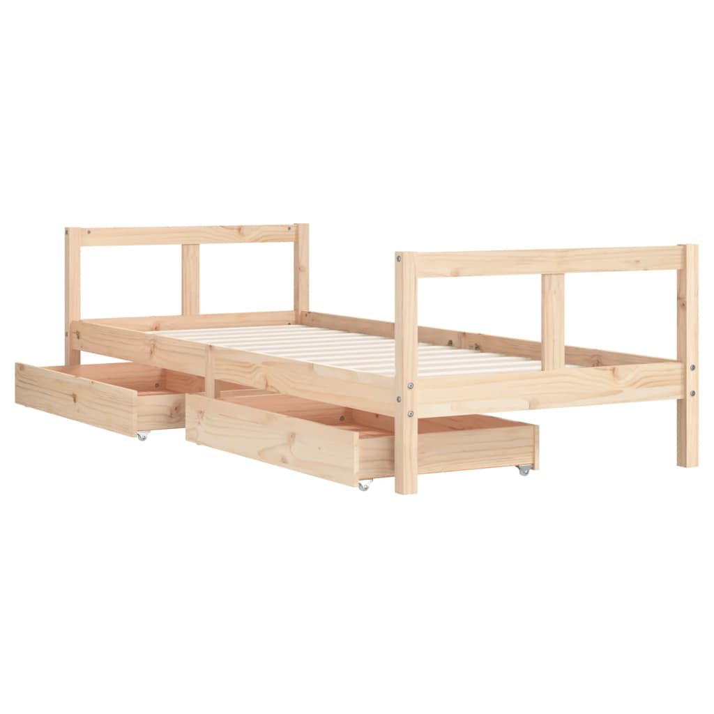 Barnesengeramme med skuffer 80x200 cm heltre furu